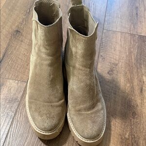 Dolce Vita Taupe Suede Ankle Booties